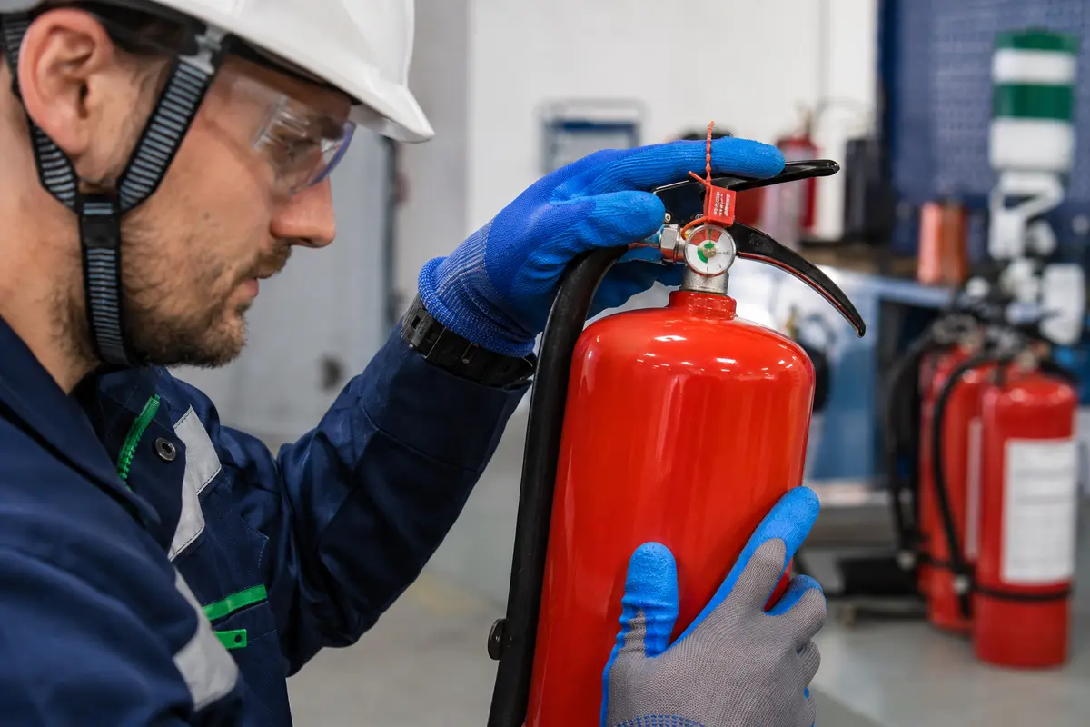 Portable fire-extinguisher inspection and maintenance