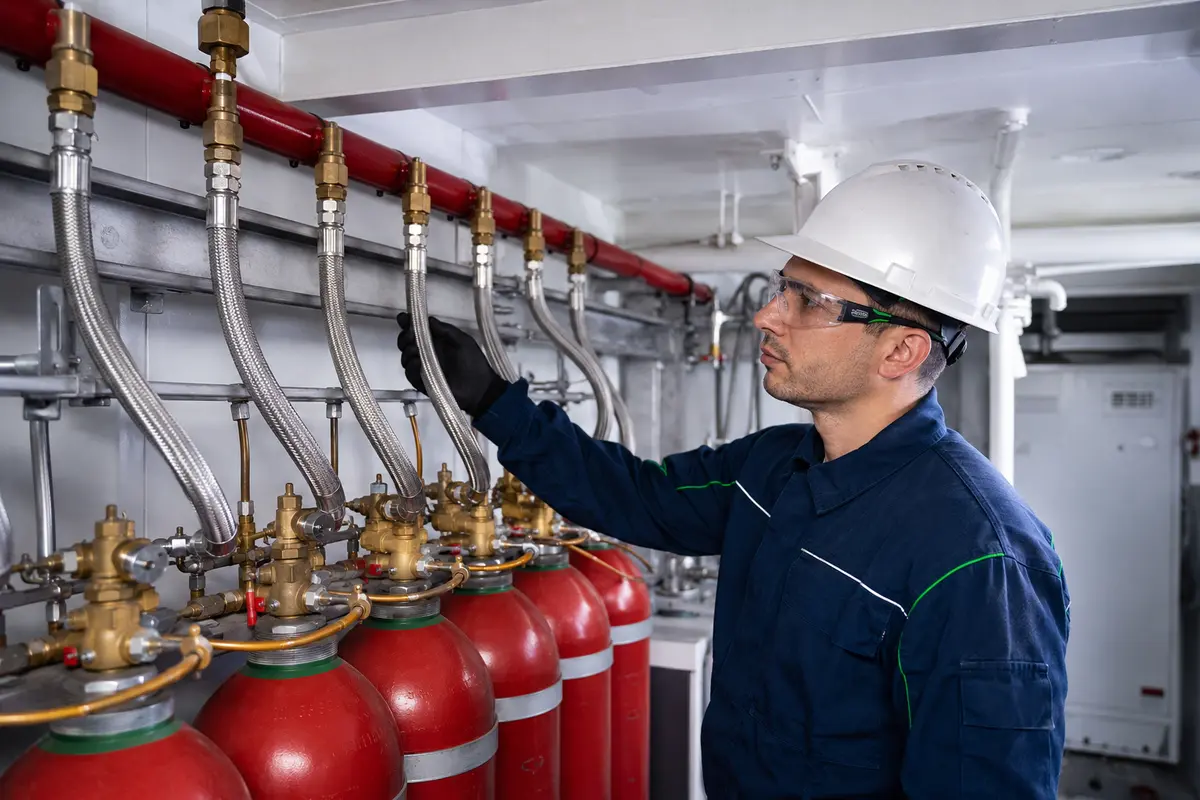 Marine fixed CO2 system inspection and maintenance