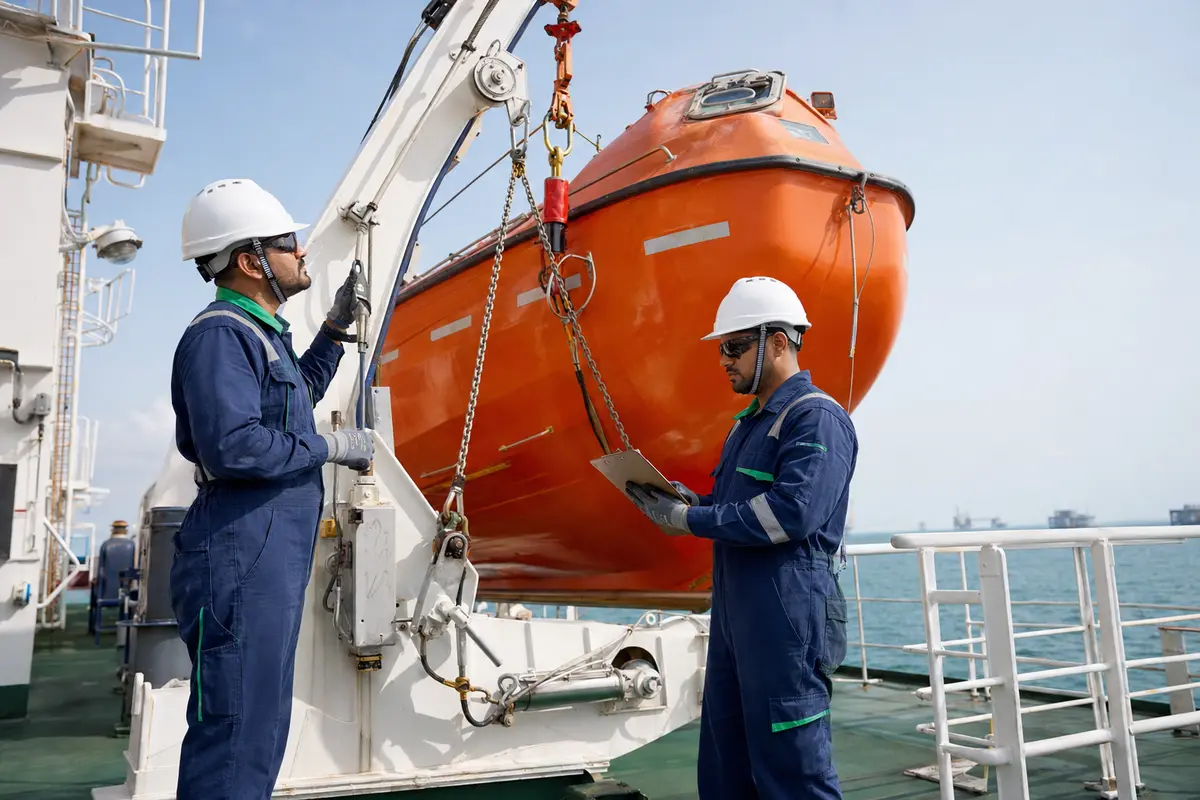 Lifeboat inspection and maintenance support in Qatar