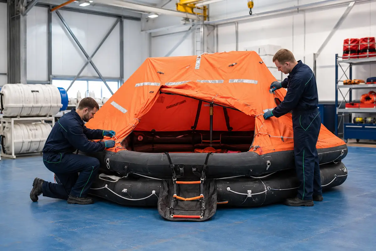 Marine liferaft inspection and servicing in Qatar