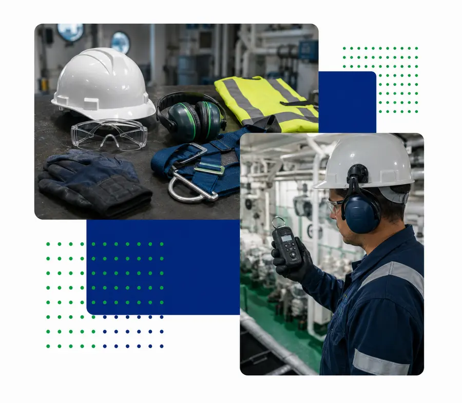 Personal protective equipment and technician using a portable gas detector
